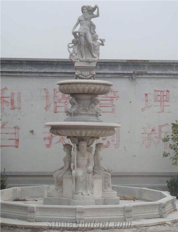 Hand Carved Garden Stone Fountain