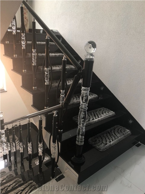 Black Galaxy Quartz Steps and Risers