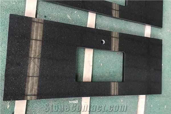 Black Galaxy Granite Vanity Top for Hotel Bathroom