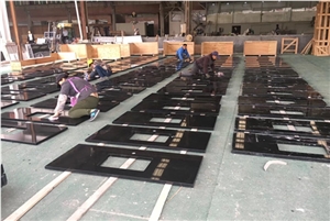 Black Galaxy Granite Vanity Top for Hotel Bathroom