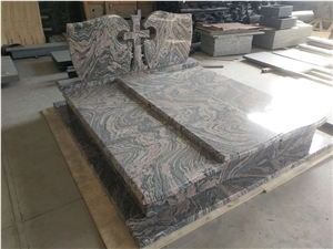 China Juparana Granite Cross Tombstones China Good Quality