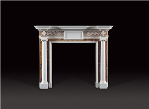 Handcarved Fireplace White Marble Export Quality