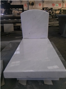 Marble Simple Headstone with Cover Plate