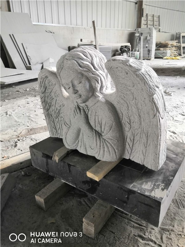 Tombstone Angel Baby Statue Granite Bust Angel