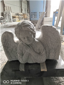 Tombstone Angel Baby Statue Granite Bust Angel