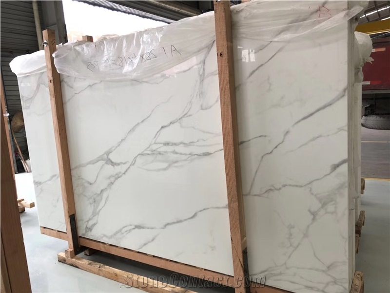 Calacatta Crystallized Glass Artificial Marble Stone