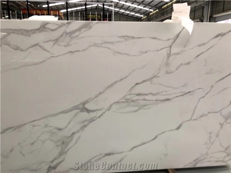 Calacatta Crystallized Glass Artificial Marble Stone
