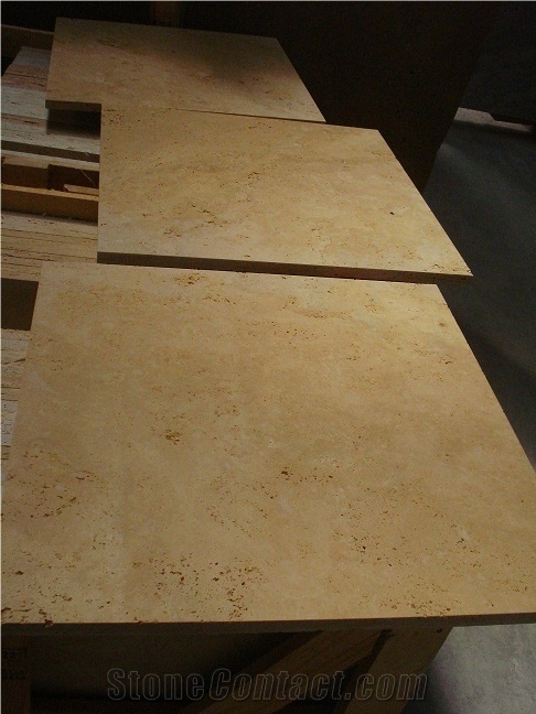 Ivory Travertine Crosscut Tile 100x100x2 90x90x2