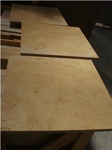 Ivory Travertine Crosscut Tile 100x100x2 90x90x2