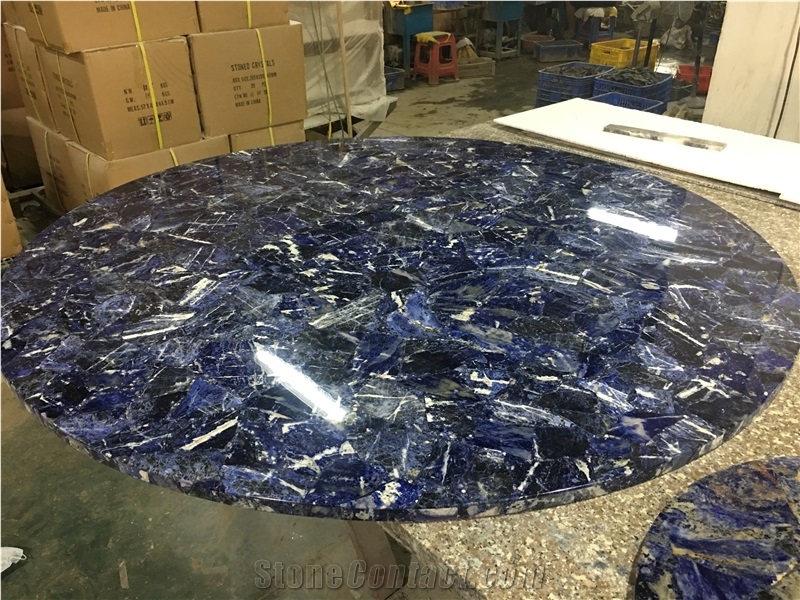 Blue Behia Table Top Round Dinner Table Kitchentop