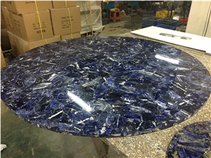 Blue Behia Table Top Round Dinner Table Kitchentop