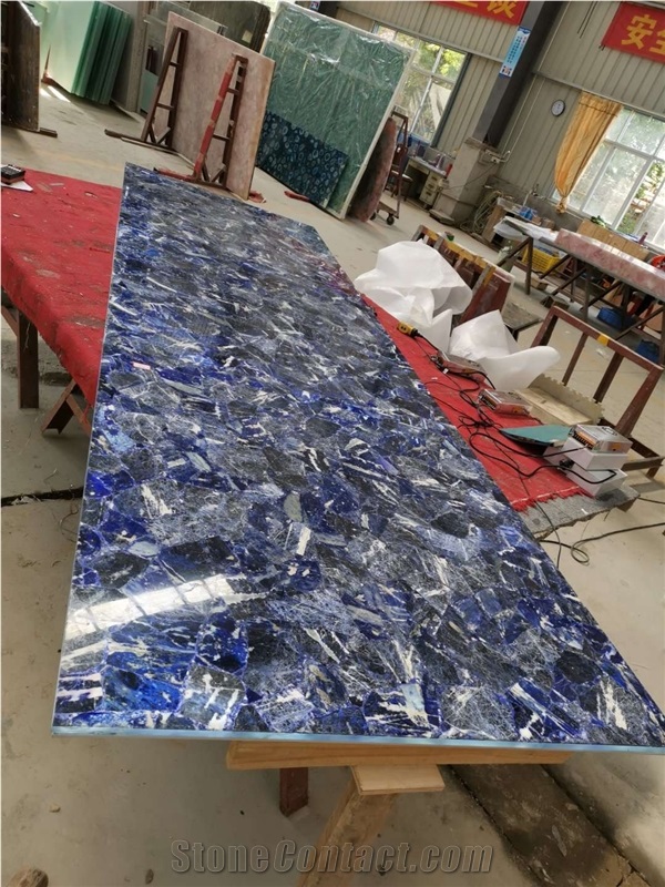 Blue Behia Table Top Round Dinner Table Kitchentop