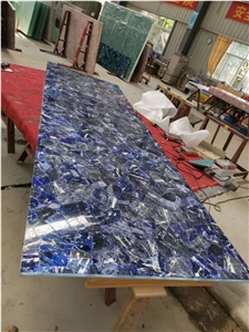 Blue Behia Table Top Round Dinner Table Kitchentop