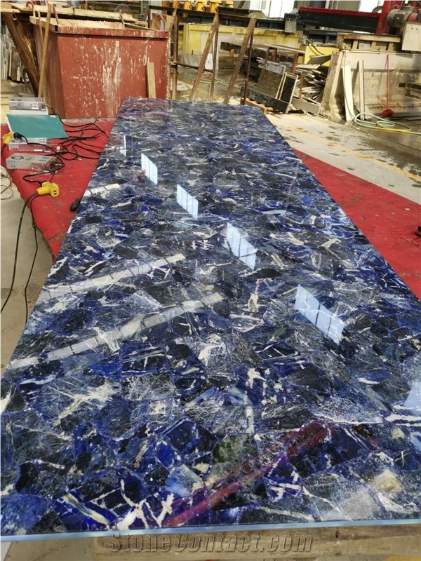 Blue Behia Table Top Round Dinner Table Kitchentop