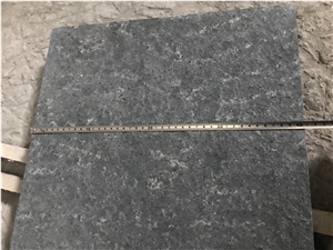 Flamed and Brushed Black Basalt Paving Tile Floor