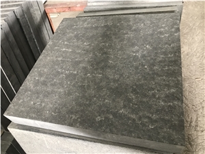 Flamed and Brushed Black Basalt Paving Tile Floor
