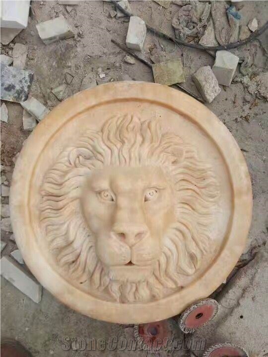 Garden Decoration Handcraft Lion Head Sculpture