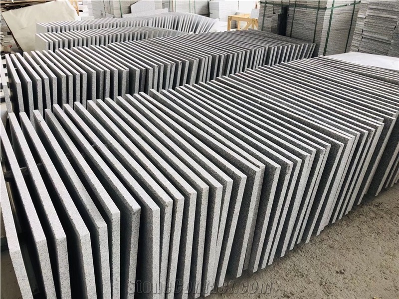 Light Grey Granite Tile Flamed Flooring Tile Wall