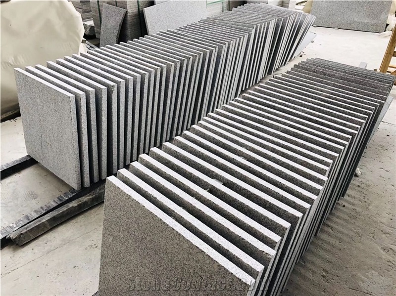 Light Grey Granite Tile Flamed Flooring Tile Wall