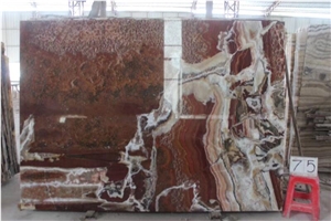 Red Onyx Slab Red with White Onyx Slab Walling Til