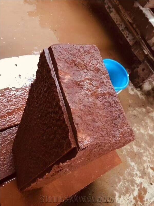 Red Sandstone Copping Red Kerbstone Natural Split