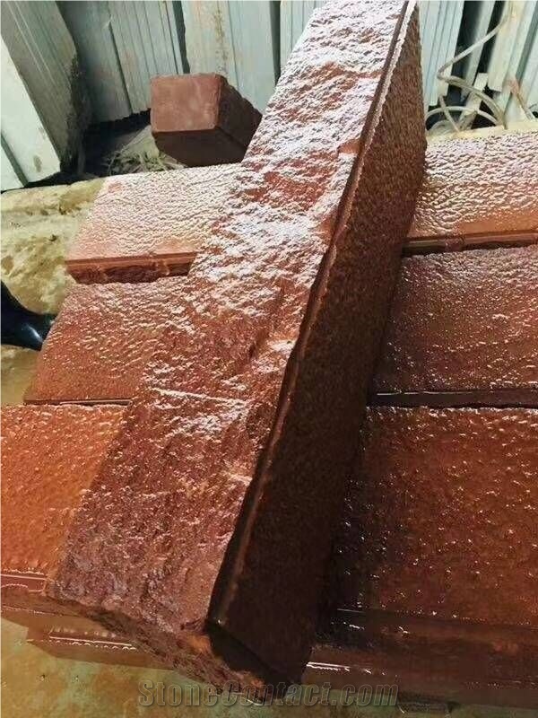 Red Sandstone Copping Red Kerbstone Natural Split