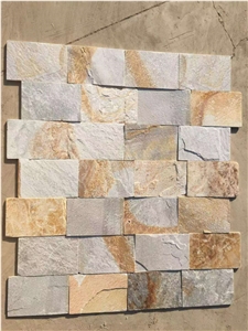 Rust Yellow White Pink Green Quartzite Cultured Stone