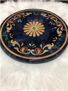 Waterjet Blue Behia Flooring Pattern Medallion
