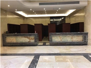 Wooden Fantacilily Reception Table Top Marble