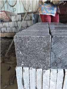 Blue Limestone Flame Tumble Cube Paver Stone Floor
