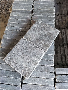 Blue Limestone Flame Tumble Cube Paver Stone Floor