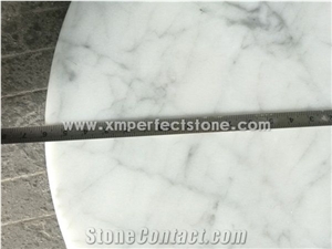 Bianco Carrara White Marble Round Coffee Table