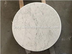 Bianco Carrara White Marble Round Coffee Table