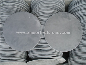 Black Round Slate Plates Tiles Trays for Food
