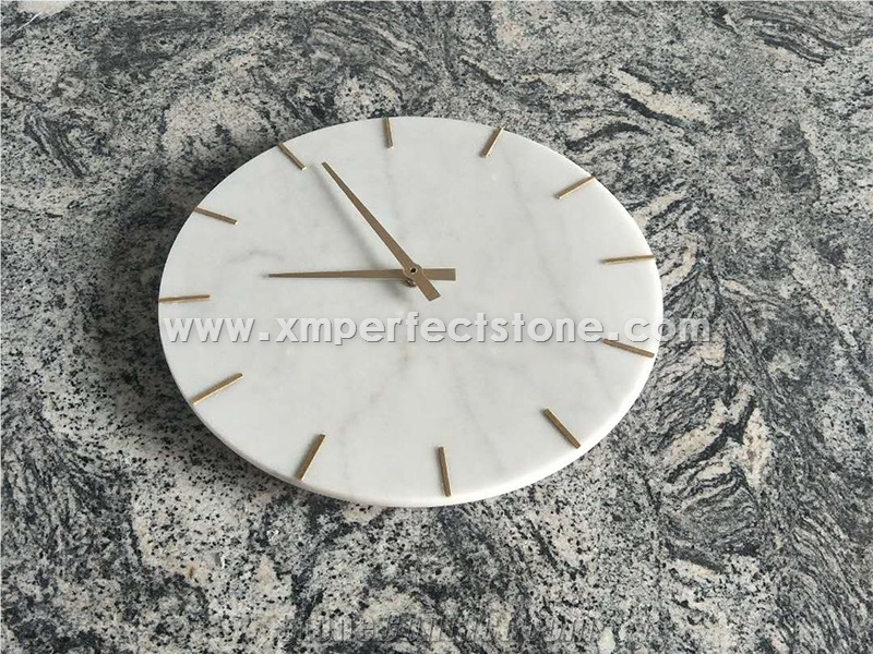 Interior Design Wall Marble Clock White Wall Clock