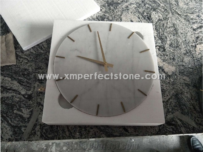 Interior Design Wall Marble Clock White Wall Clock