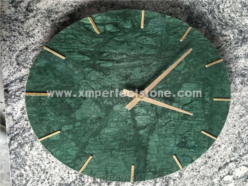 Verde Guatemala Marble Wall Clocks