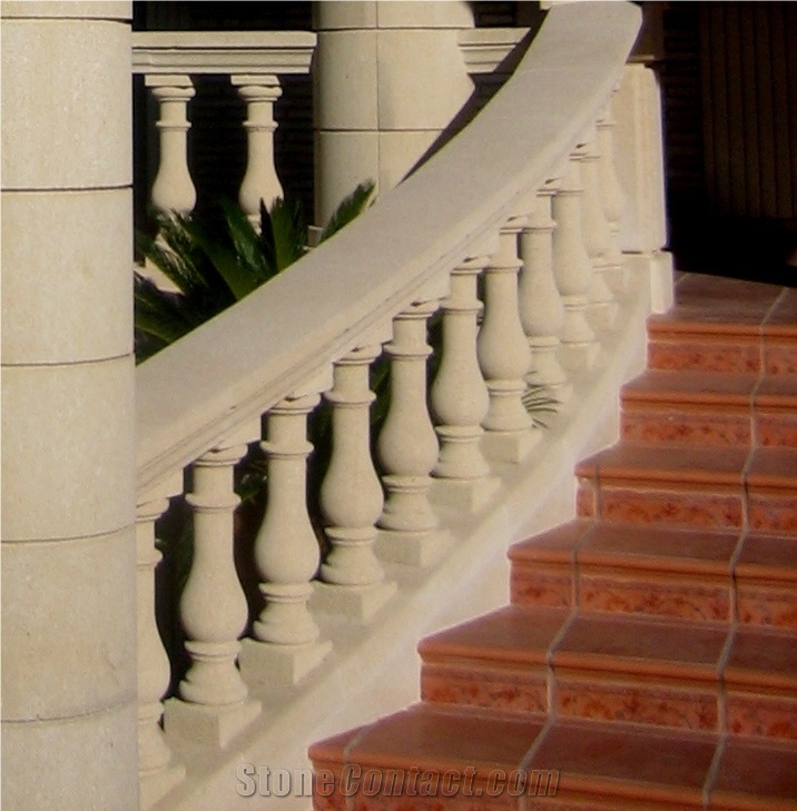 Decorative Albamiel Sandstone Balustrades, Staircase Hand Rails