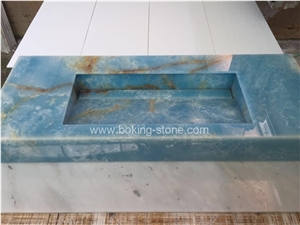 Blue Crystal Onyx Vanity Countertops