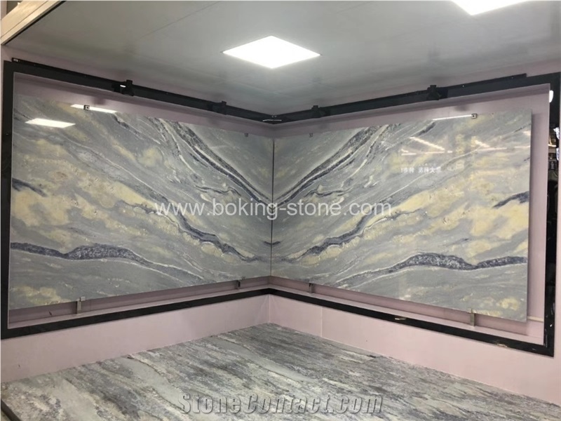 Natural Blue Onyx Slabs Bookmatch