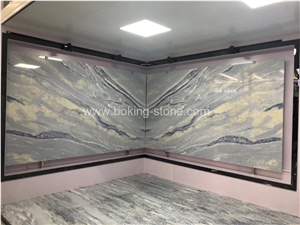 Natural Blue Onyx Slabs Bookmatch