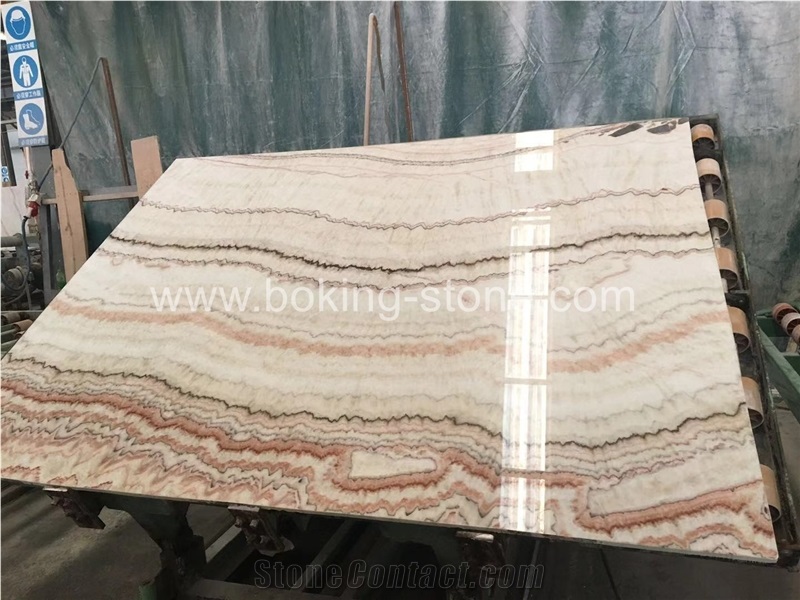 Rainbow Onyx Slab Brown Veins
