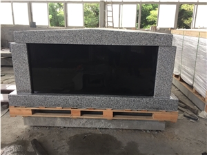 Economical Gray Grantie Double Crypts Mausoleum