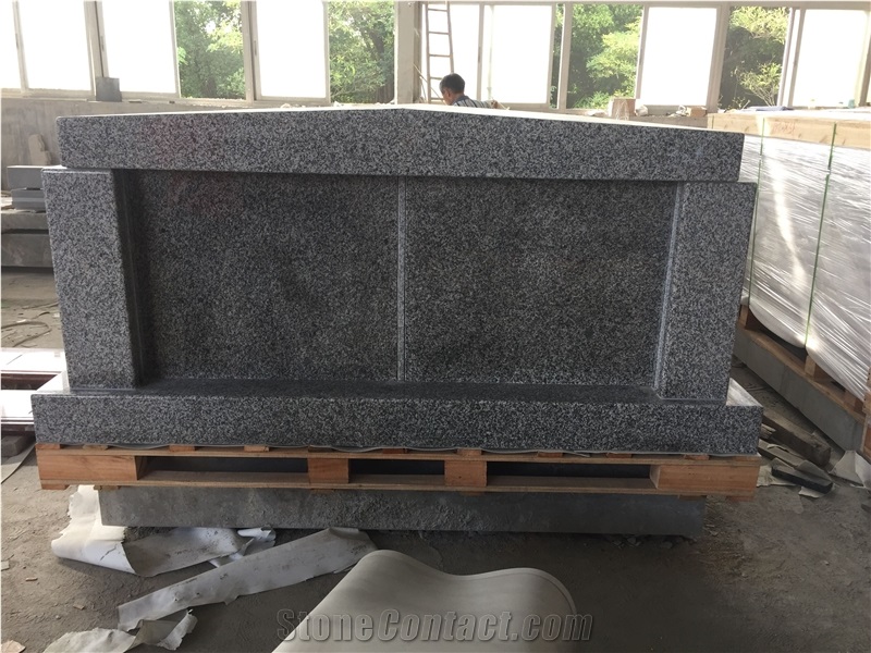 Economical Gray Grantie Double Crypts Mausoleum