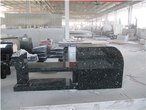 Emerald Pearl Granite Monument with Seat and Leg