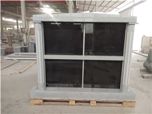 G633 Gray Granite Four Crypts Mausoleum Roof Top