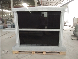 G633 Gray Granite Four Crypts Mausoleum Roof Top