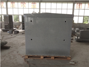 G633 Gray Granite Four Crypts Mausoleum Roof Top