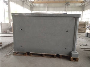 G633 Gray Granite Four Crypts Mausoleum Roof Top