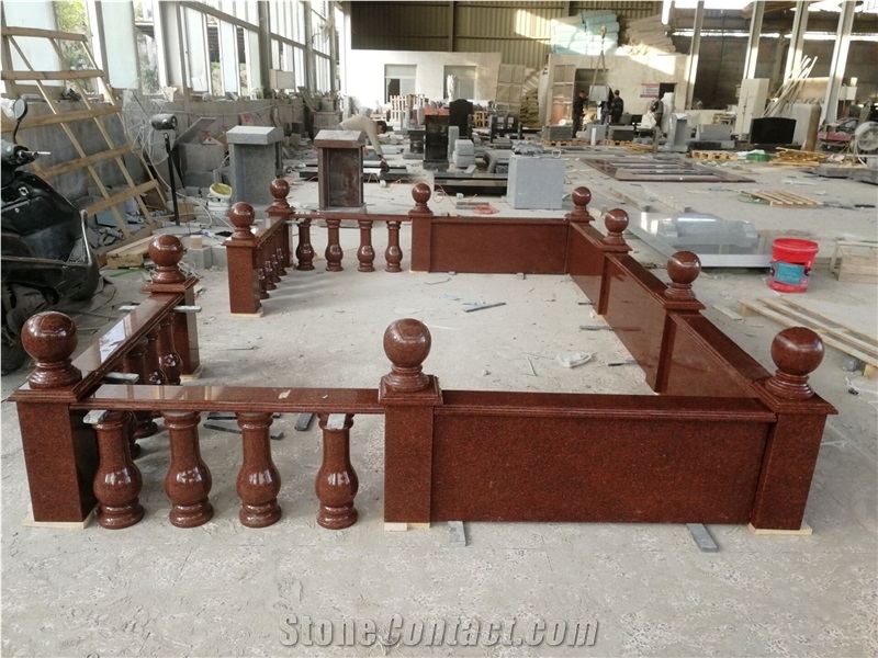India Red Granite Balustrade Railings Stone